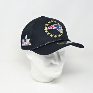 New Era 39THIRTY Super Bowl‎ LVIII Hat Mens M/L Black New England Patriots Cap
